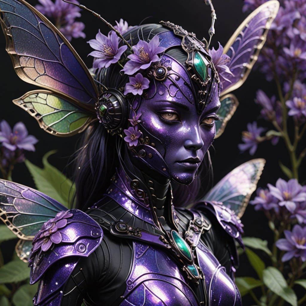 Enchanted Fae Queen in Iridescent Armor