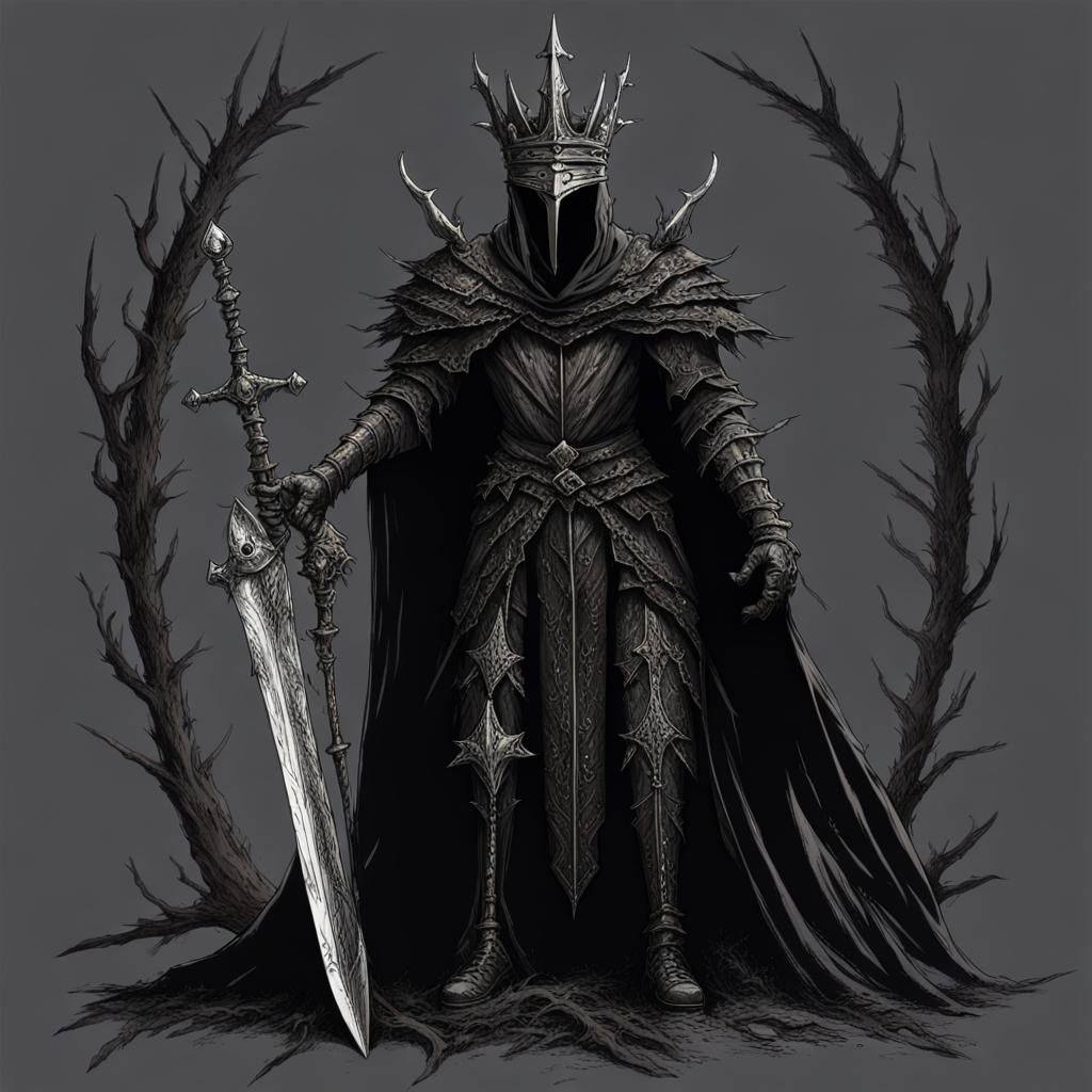 Grimdark Demonic Knight in Eerie Forest