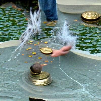 Coin Toss in Wishing Fountain