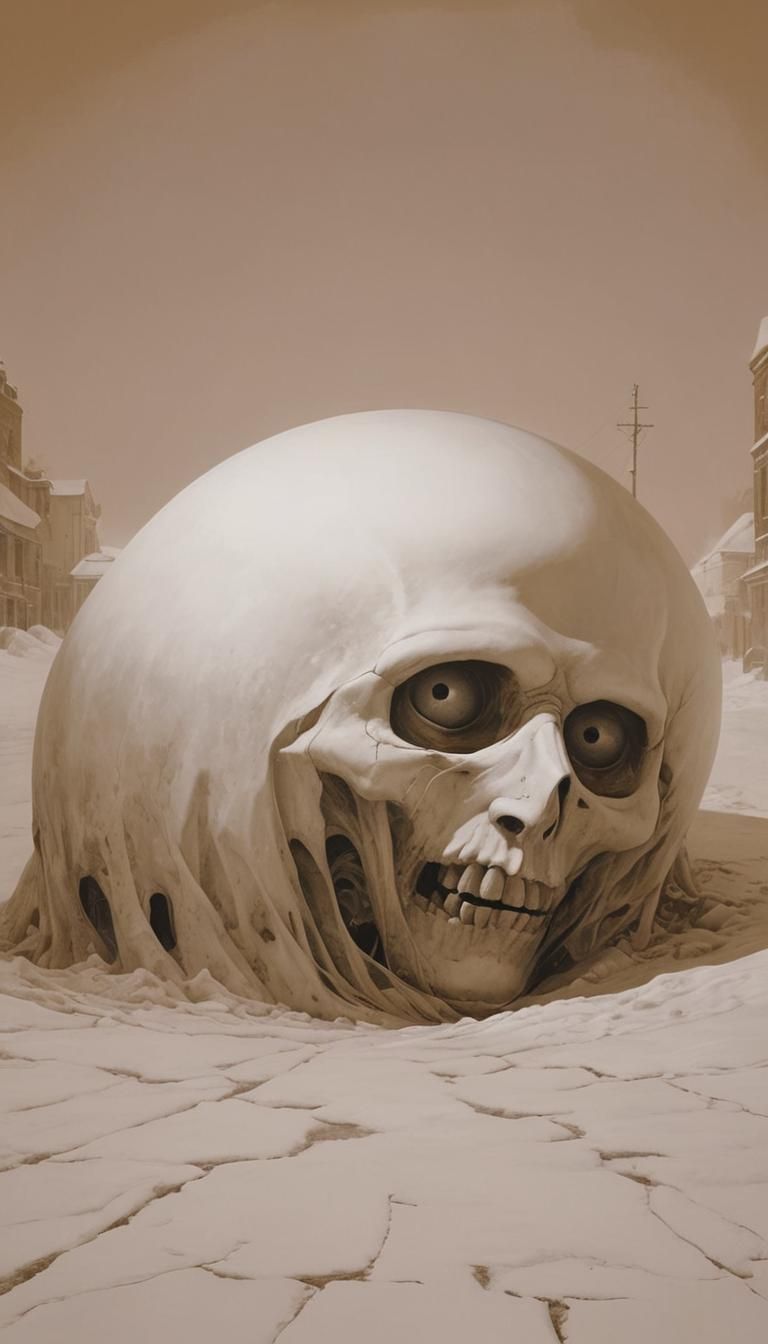 Gothic Winter Landscape in Surreal Photorealism