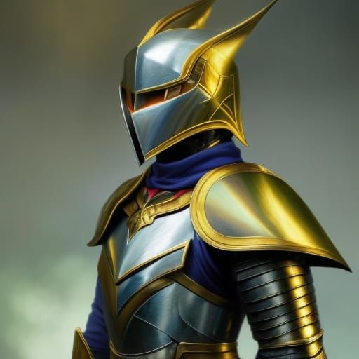 Wood Elf Knight Portrait in Fantasy Art Style