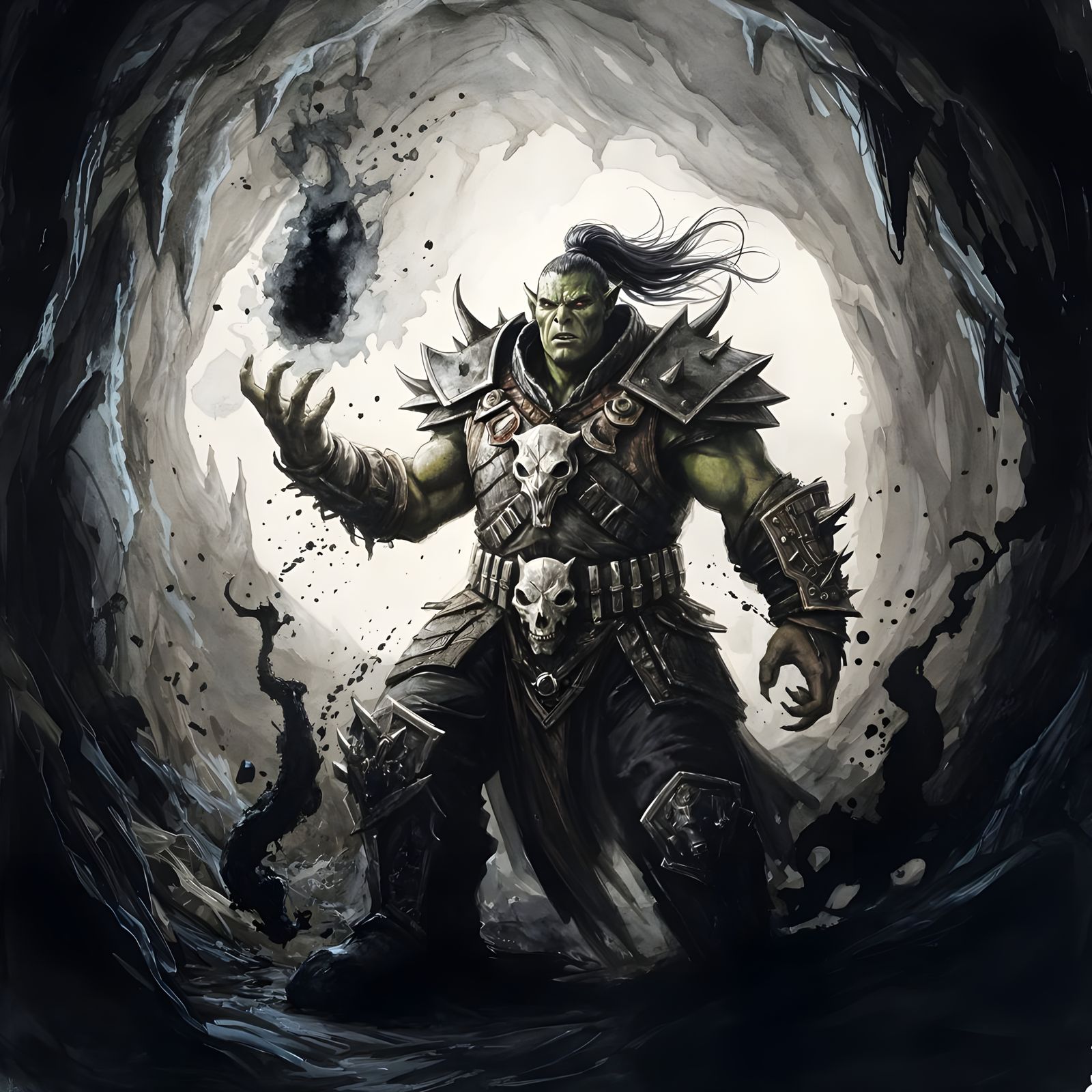 Dark Fantasy Orc Master of Necrotic Magic