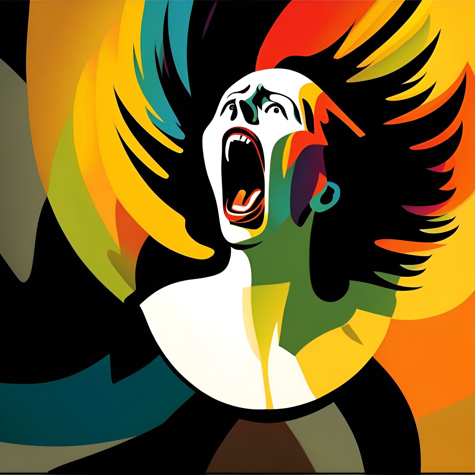 Abstract Scream: Postmodern Bauhaus Poster Art
