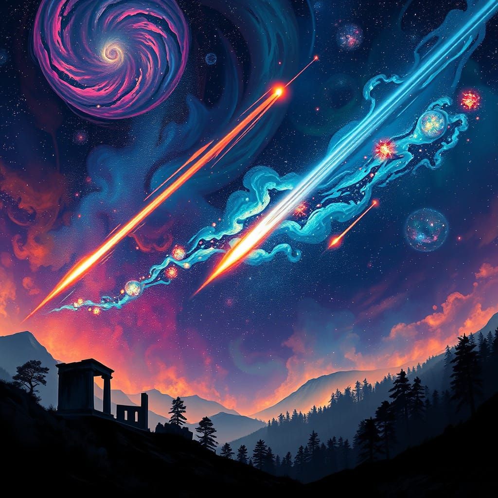 Celestial Odyssey in Vibrant, Expressive Style