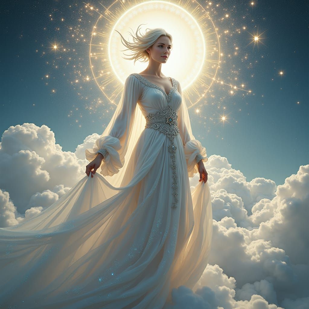 Ethereal Morningstar Figure in Dreamlike Style