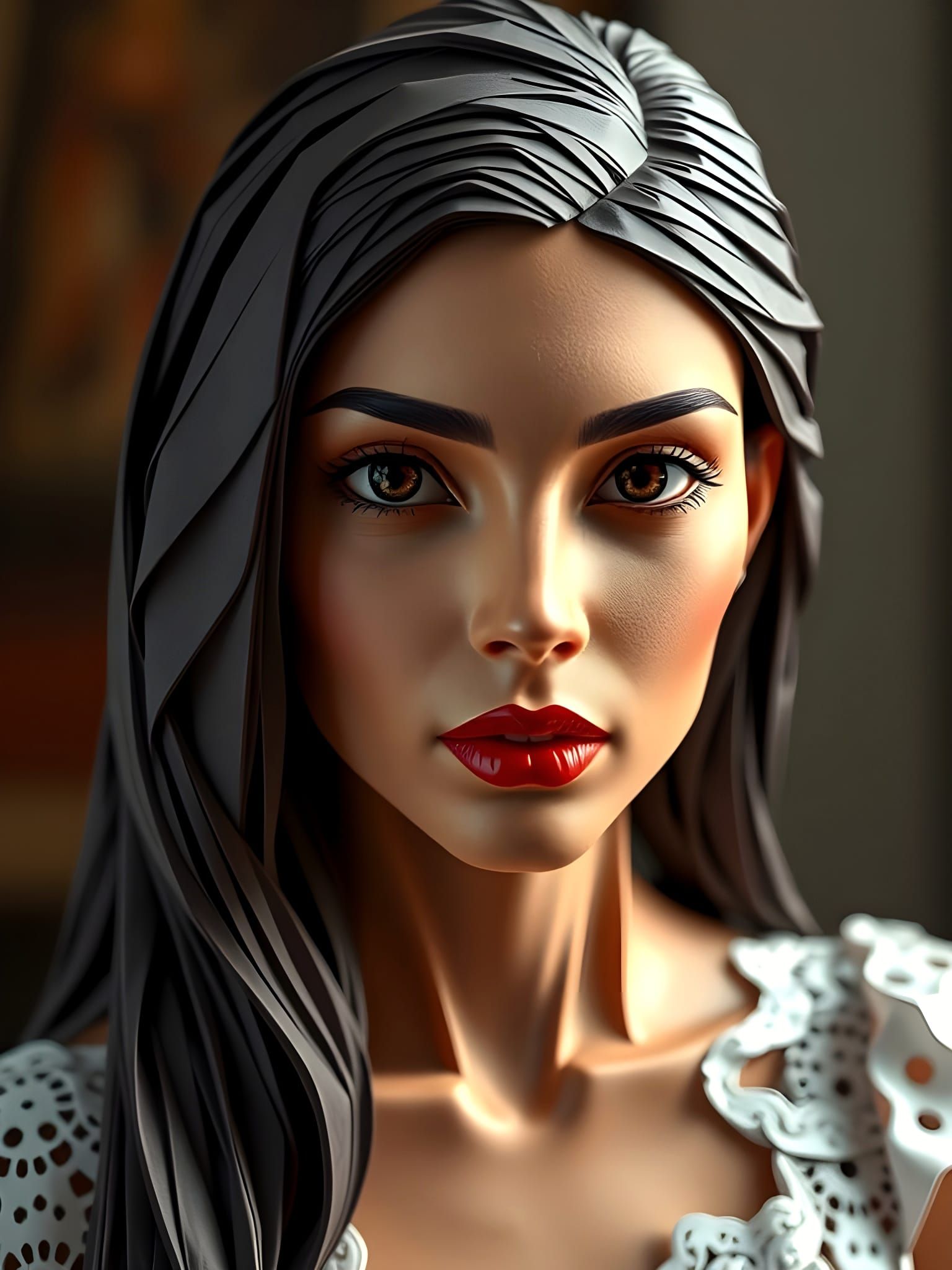 Origami Papercraft Portuguese Woman