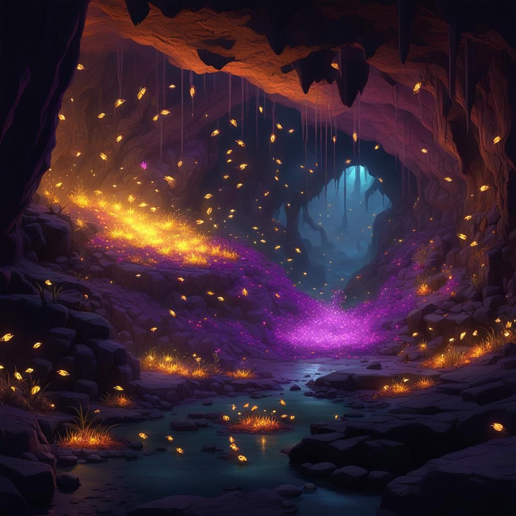 Firefly Cave: Dark Fantasy Concept Art