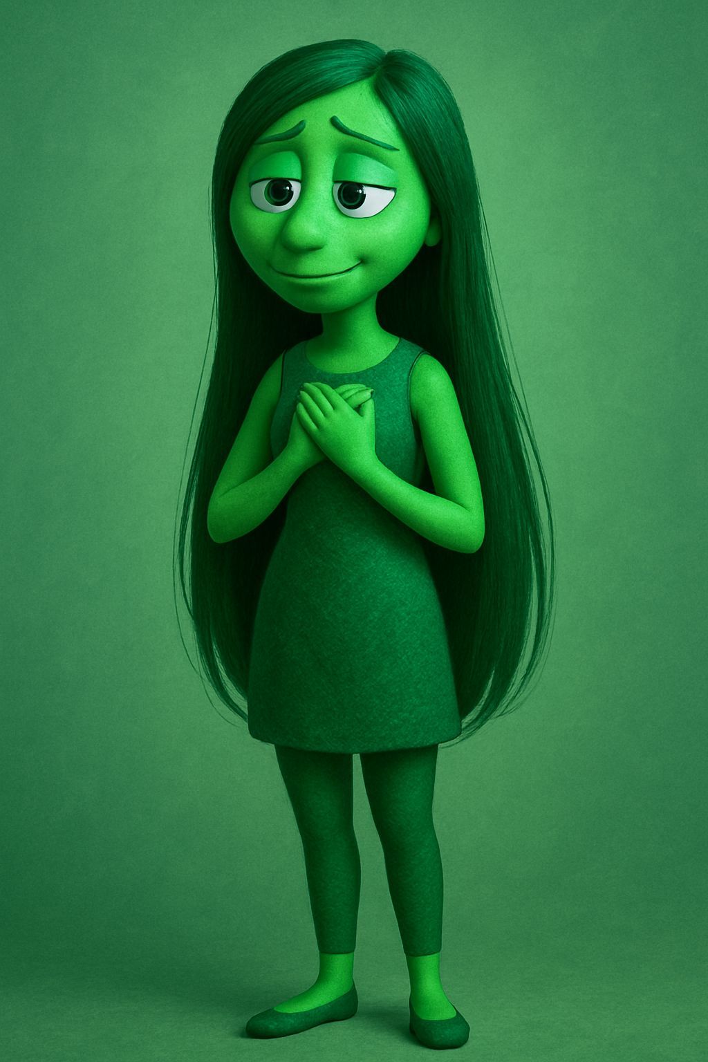 Empathy Character in Emerald Green, Inside Out Style