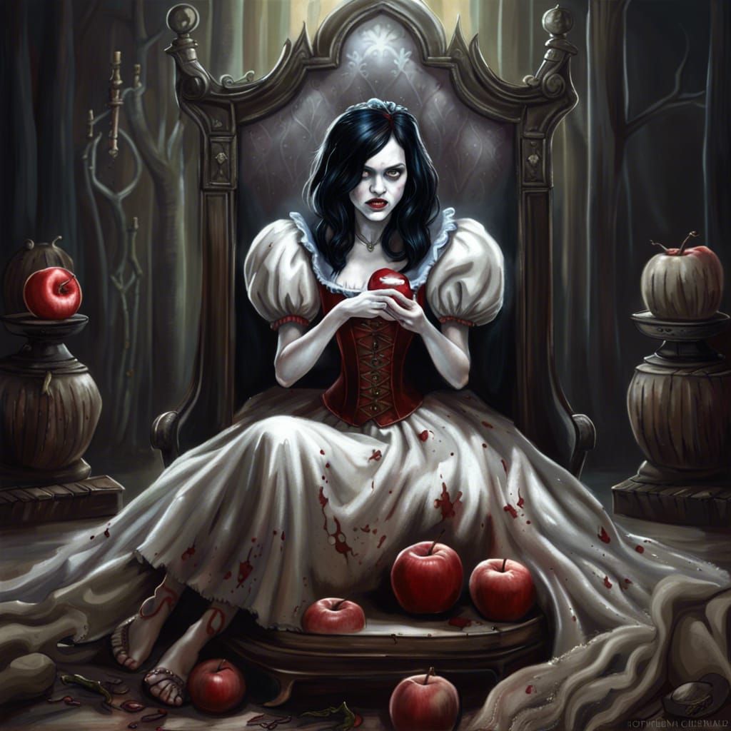 Snow White Zombie in Gothic Throne Room