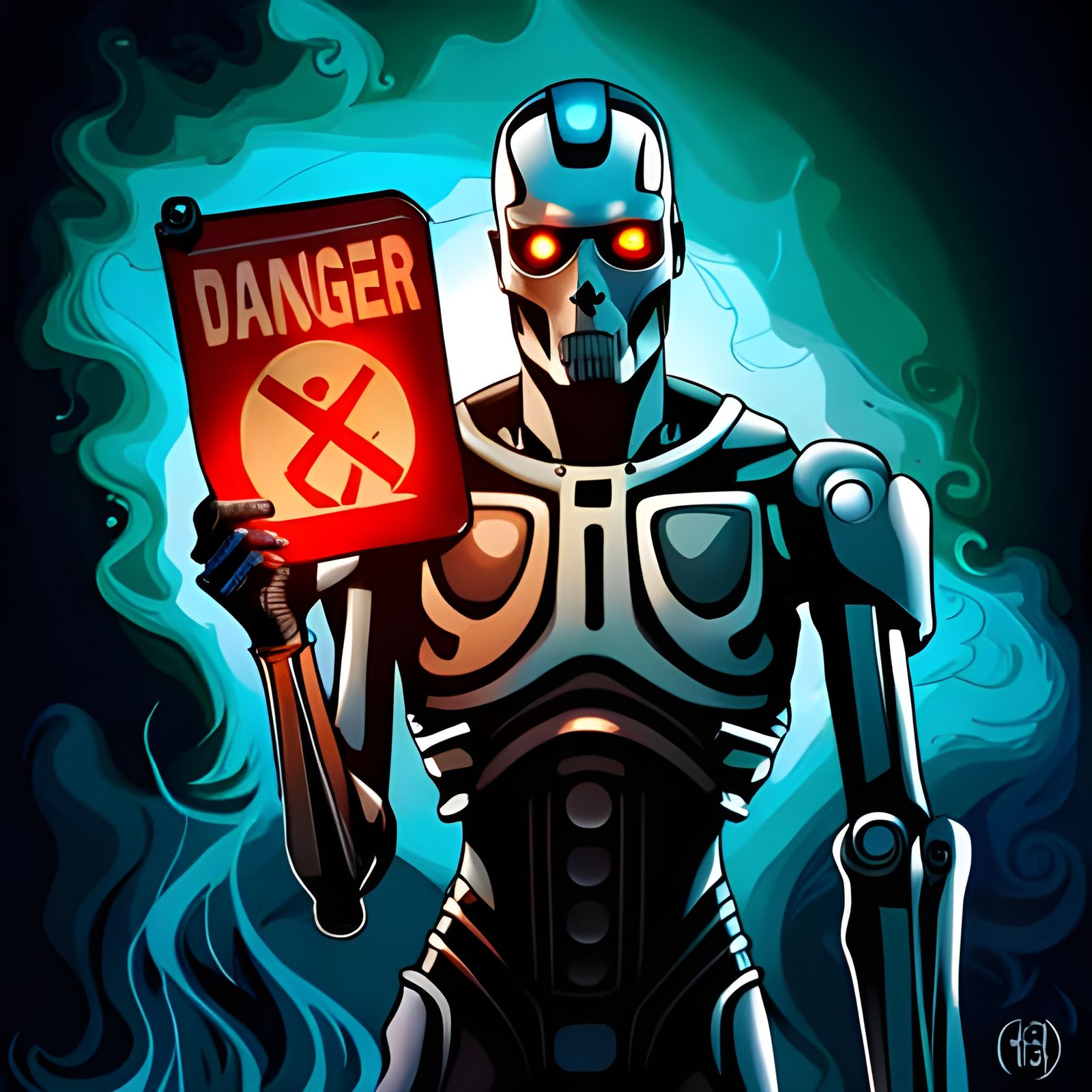 Terminato Robot Showing Danger