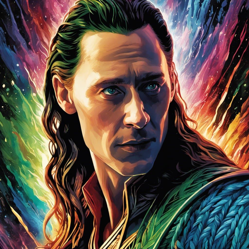 Loki with Braids in Comic Book Style