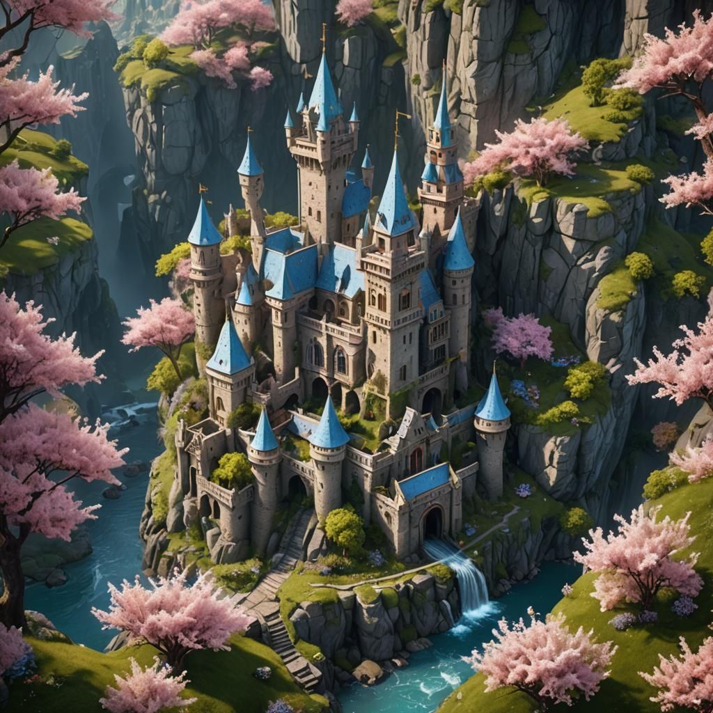 Fantastical Spring Landscape in Detailed Matte Painting