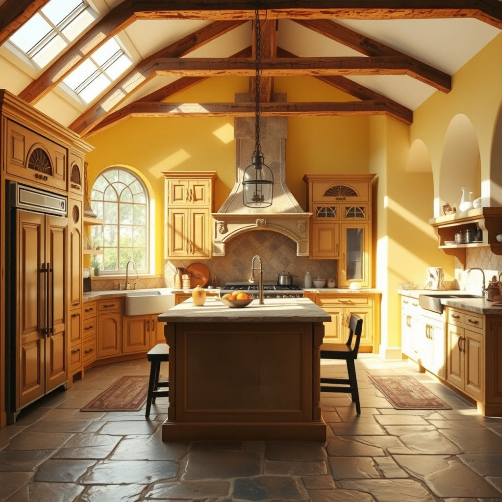 Fantasy Tudor Kitchen with Bright White Lighting