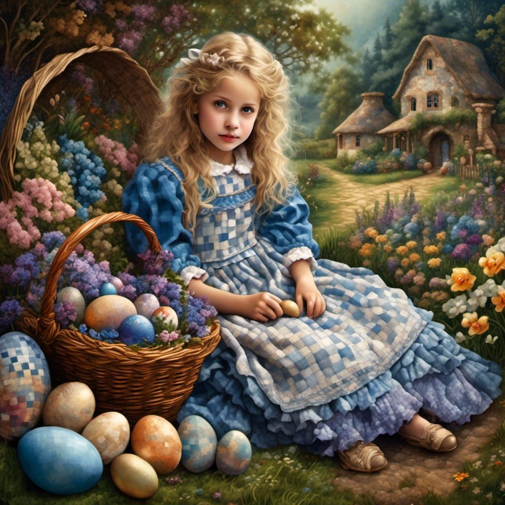 Girl in Spring Garden: Digital Matte Painting