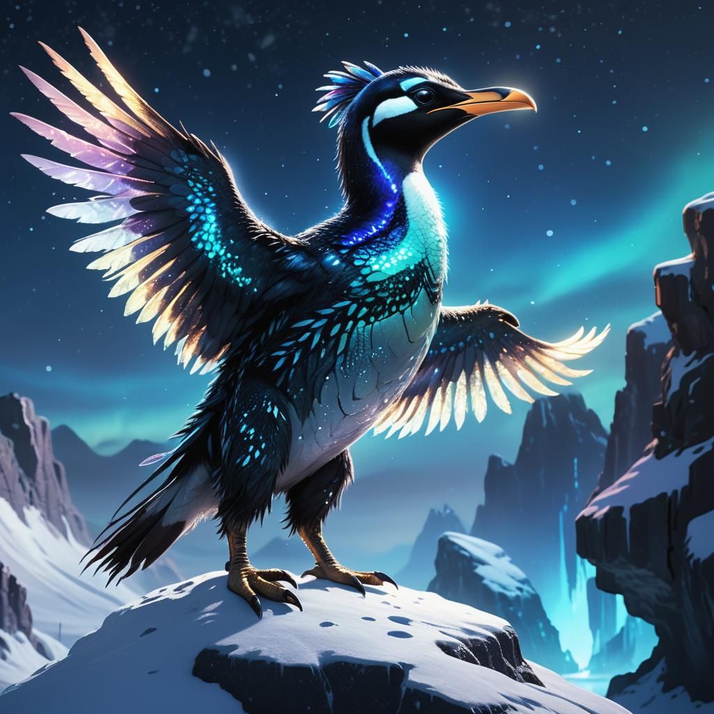 Nocturnal Alien Creature on Exoplanet in Digital Art