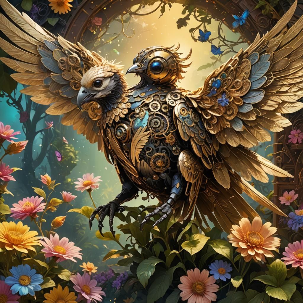 Intricate Love Bomber on Mystical Flower in Golden Light