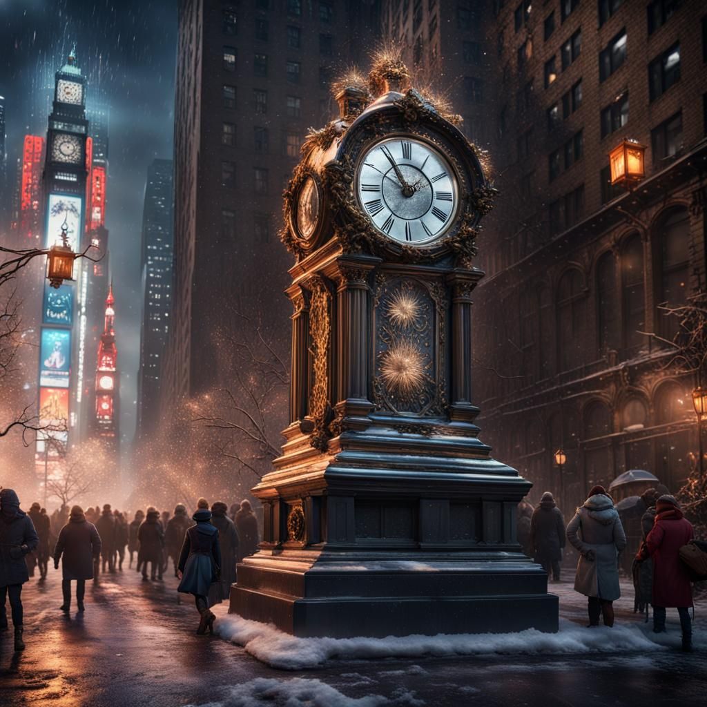 New Year's Eve Countdown in New York: 8K Art