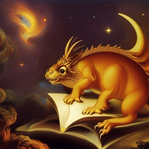 Jupiterian Mousedragon Reads Marx in Space: Sci-Fi Art