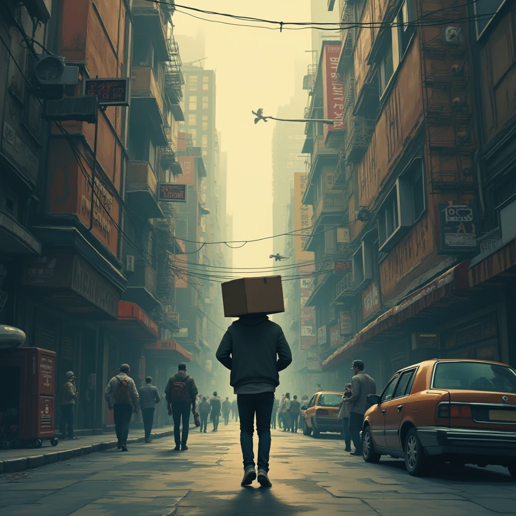 Delivery Guy in Time Loop: Cinematic Film Poster