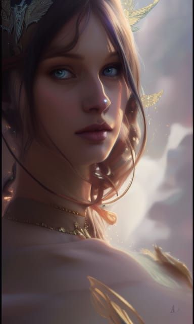 Graceful Elf Portrait in Hyperdetailed Fantasy Art Style