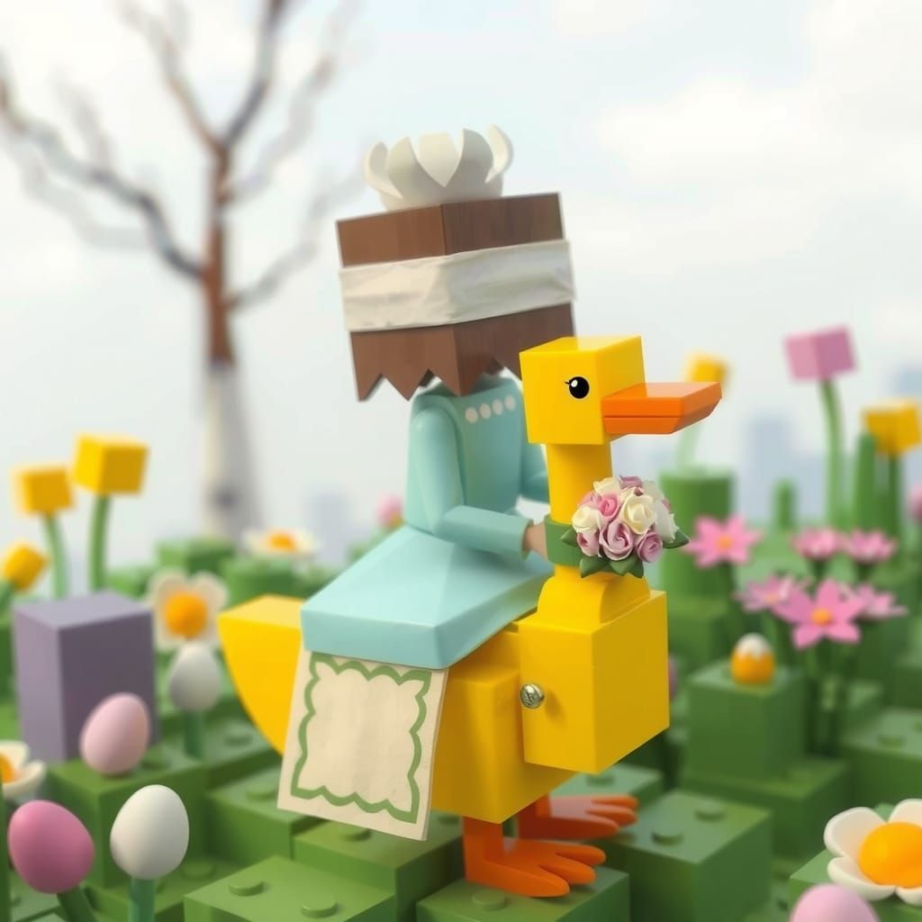 minecraft-inspired monster's bride ridin' the duck
