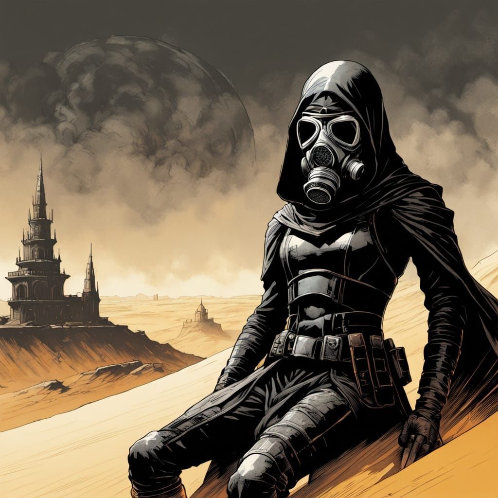 Sith Ninja in Sandstorm: A Gothic Lithograph