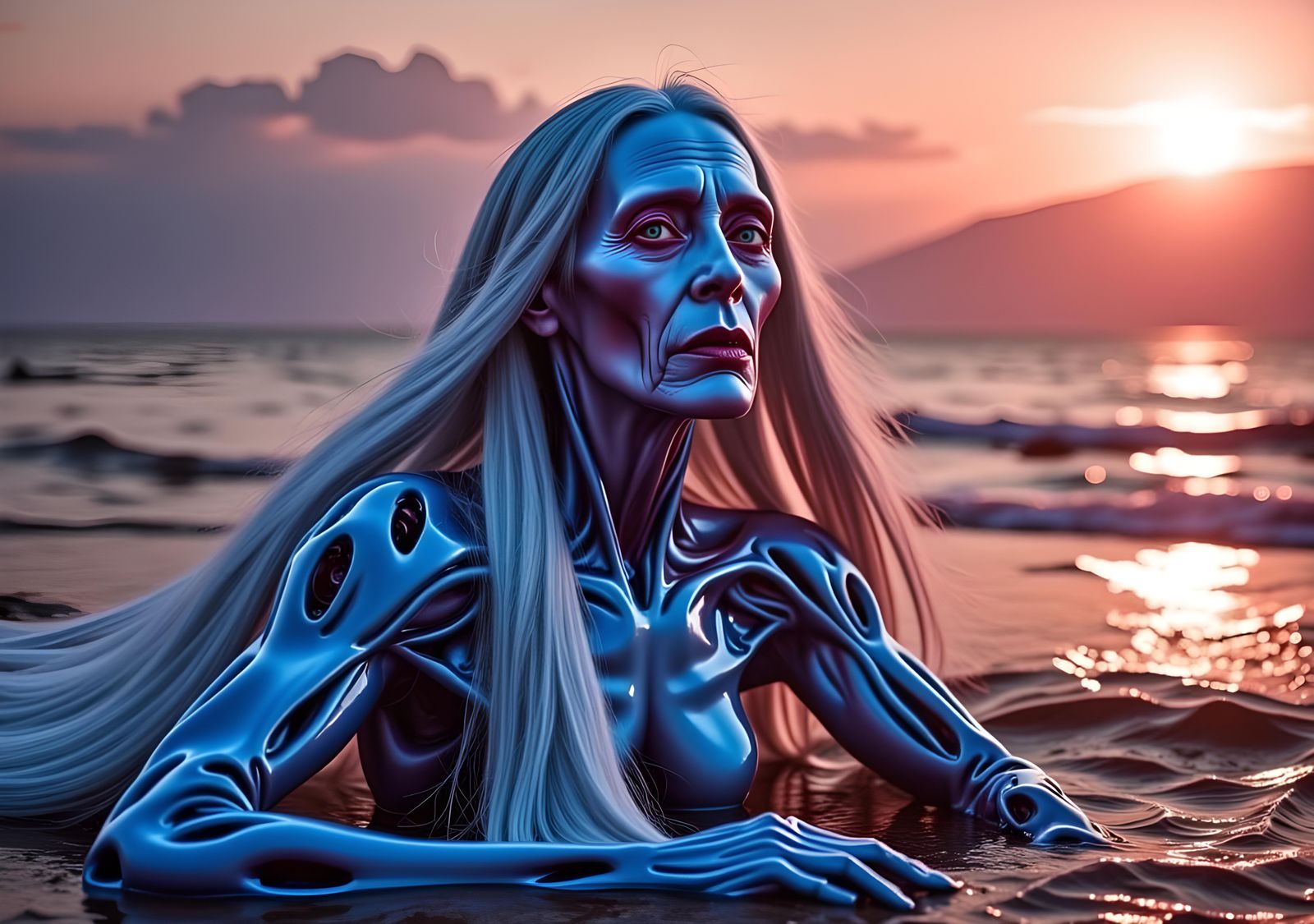 Dystopian Sunbeam: Hyper-Realistic 3D Render