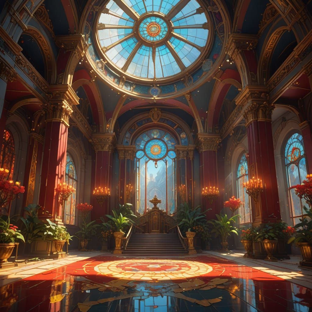 Disorienting Midway Trial Hall in Art Nouveau Style