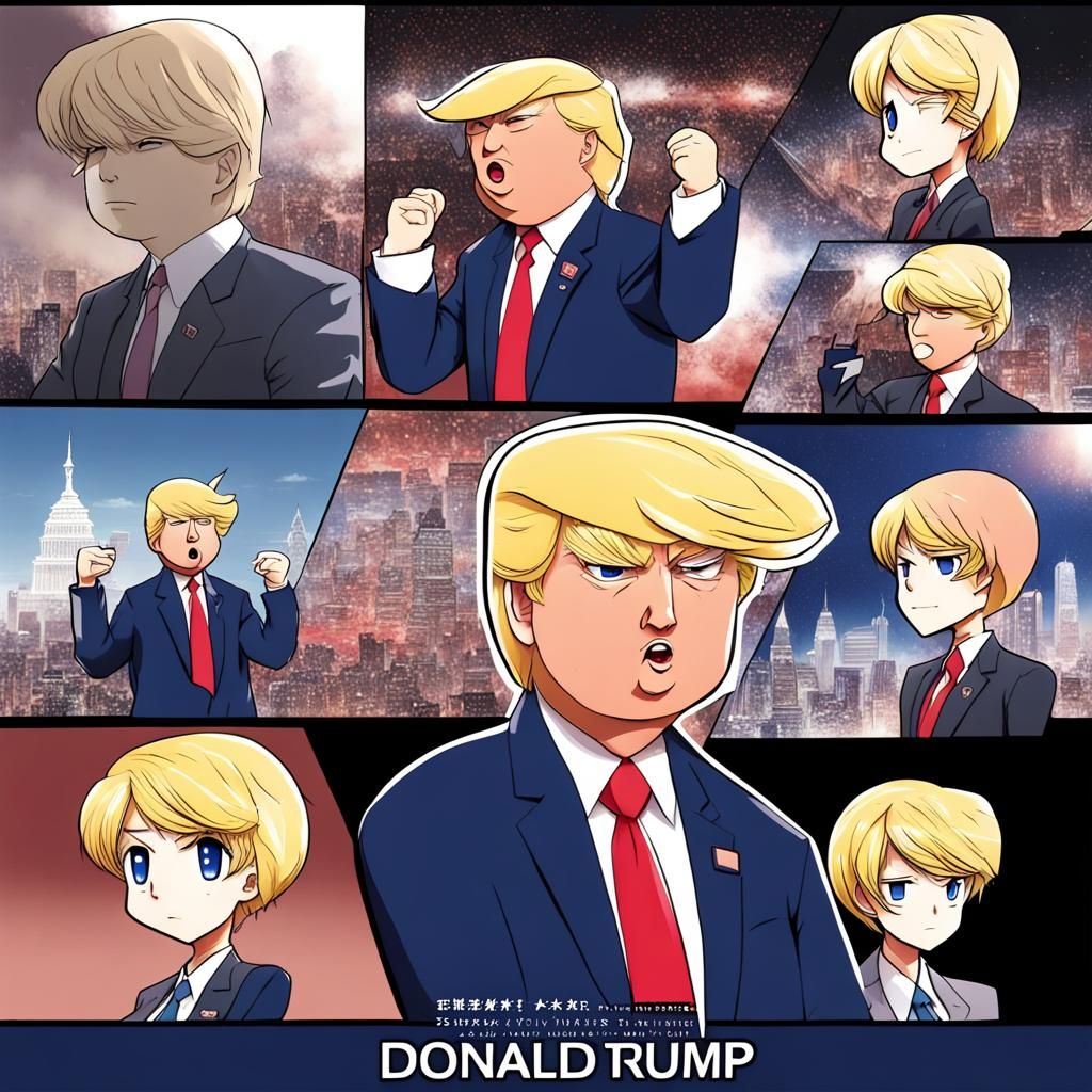 Donald Trump as Anime Key Visual
