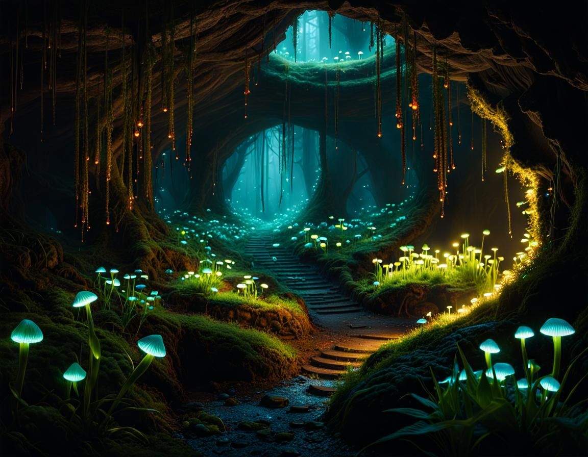 Bioluminescent Fireflies in Dark Dungeons and Dragons World