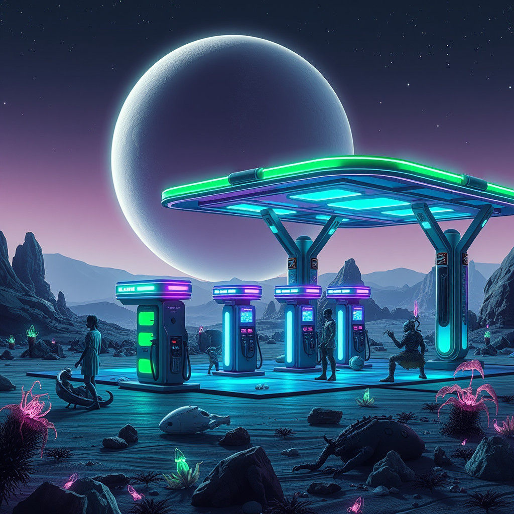 Alien Gas Station on a Distant Planet