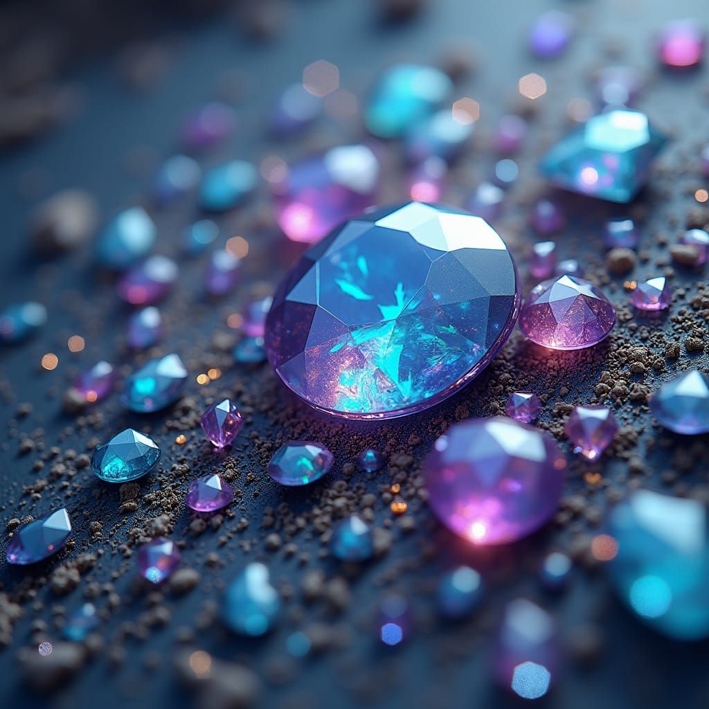 Glistening Gemstones and Sea Glass Still Life