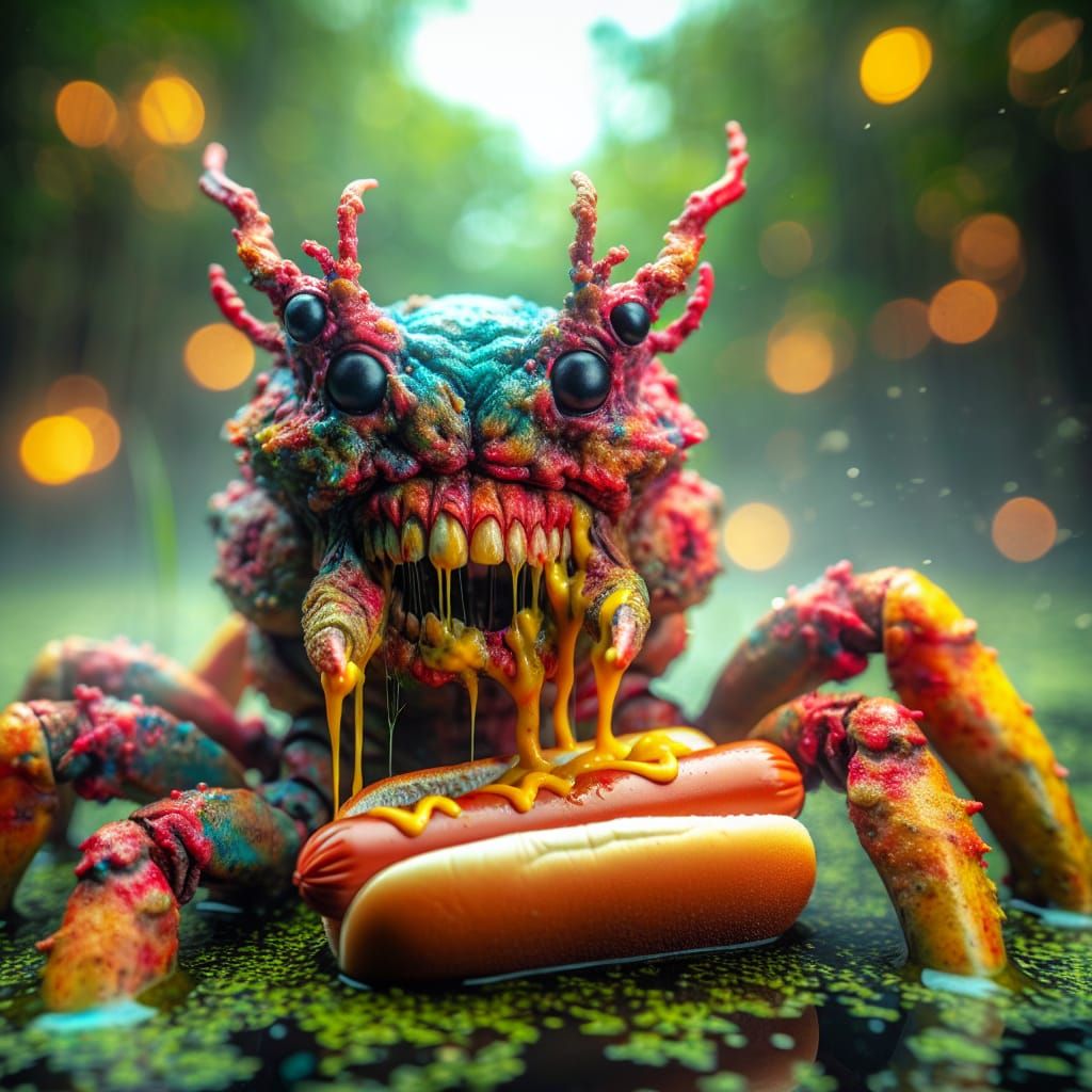 Horror Crab Creature in Murky Swamp