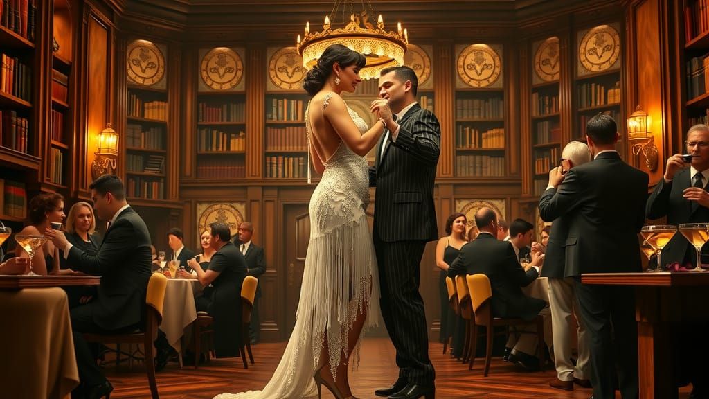 1920s Flapper Dance in Art Deco Speakeasy