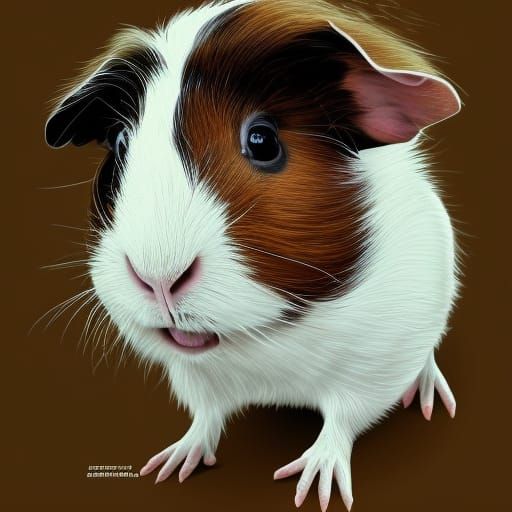Cute Guinea Pig Portrait by Greg Rutkowski