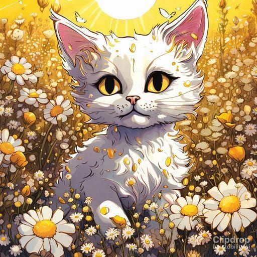 Ethereal Kitten Ascends to Heaven