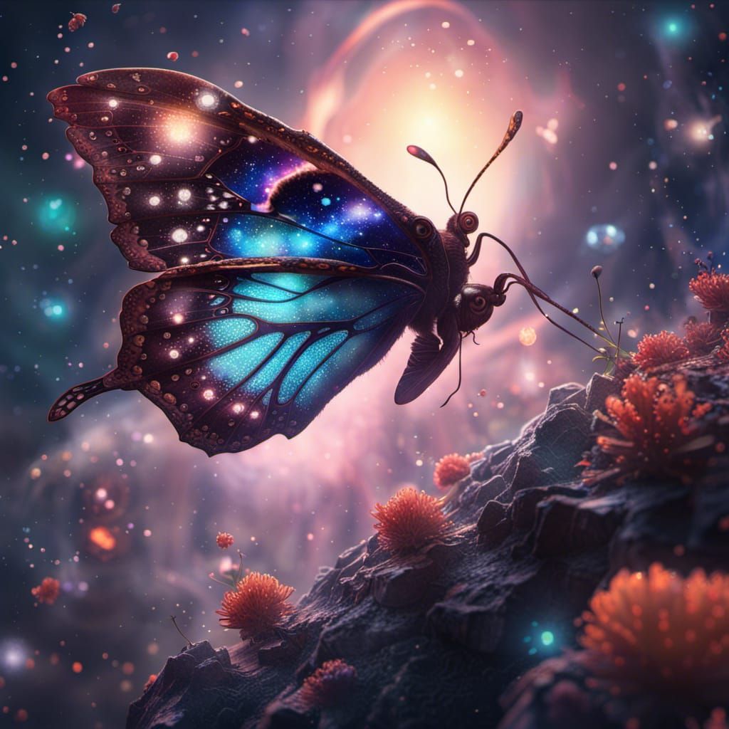 Fantastical Galaxy Butterfly in Detailed Digital Painting