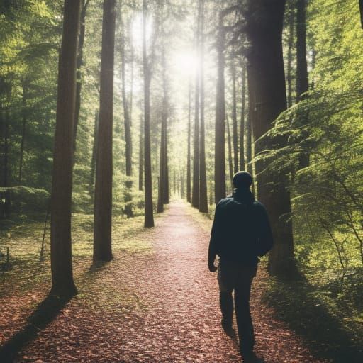 Man Walks Through Forest: Professional Photography