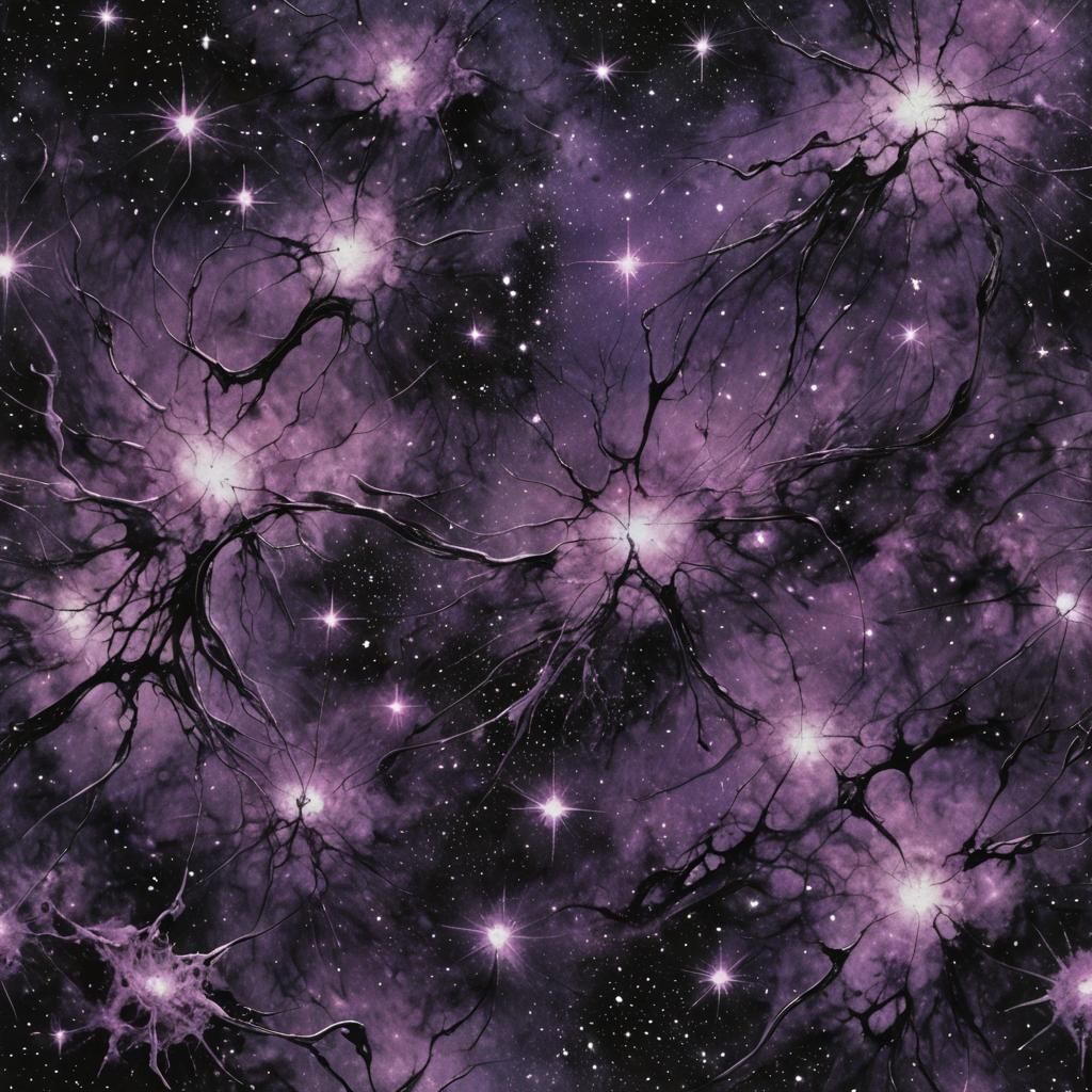 Dark Surreal Cosmic Tapestry Unfolds