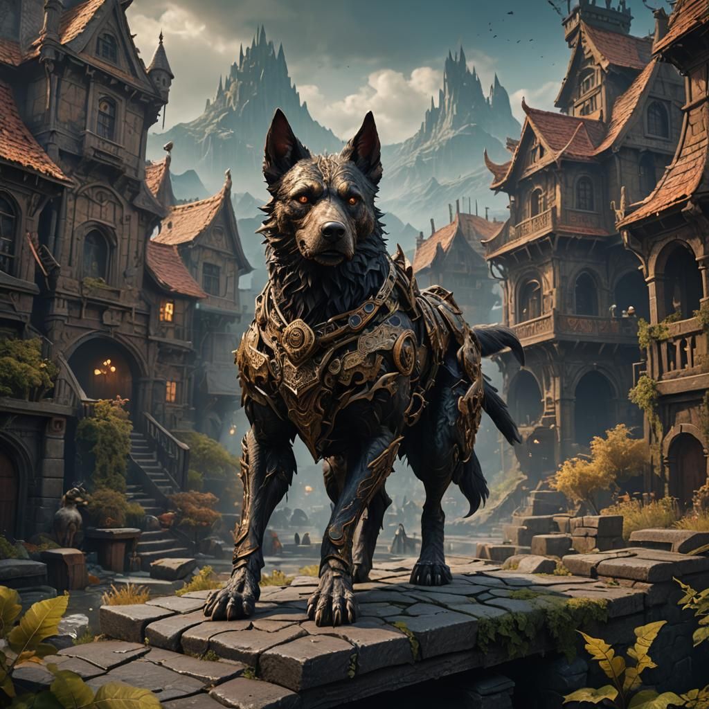 Fantastical Dogman Detailed Matte Painting