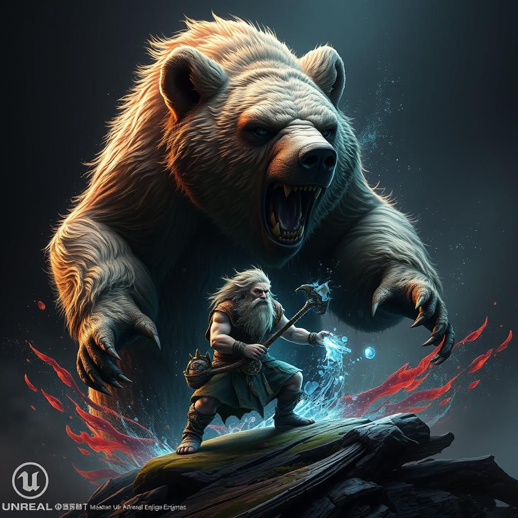 Gnome Druid Transforms into Grizzly Bear