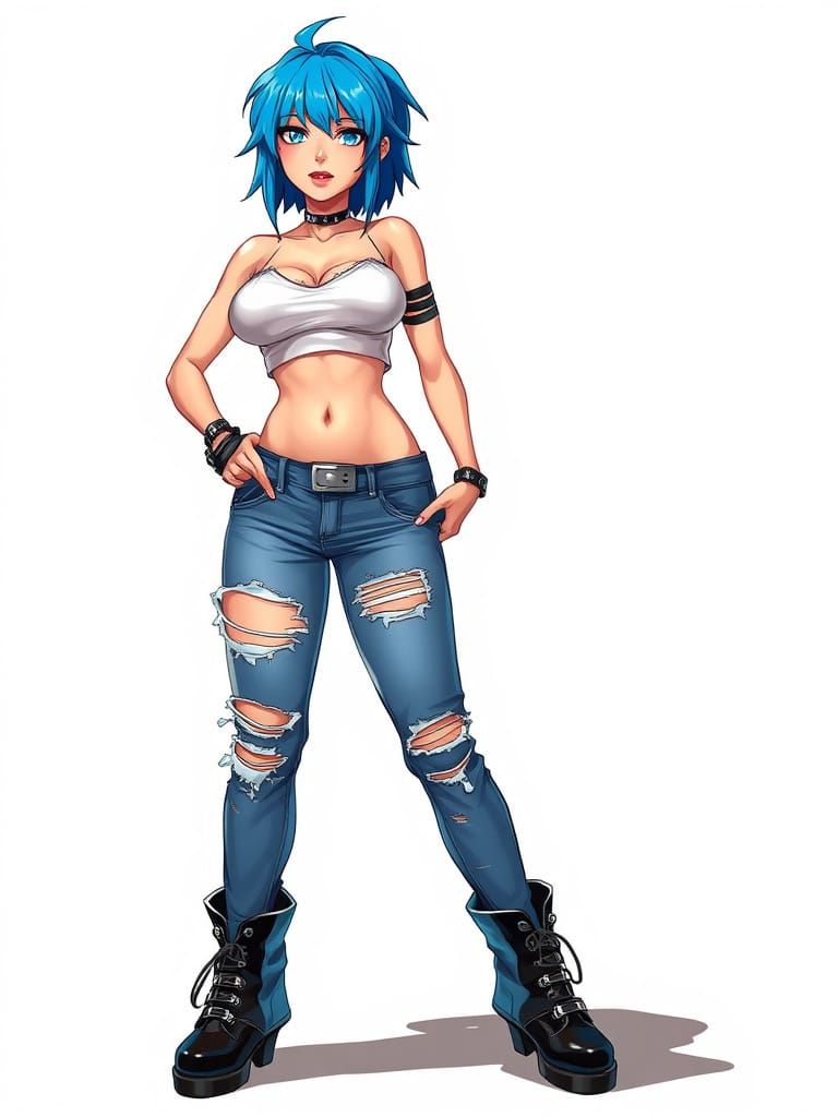 Confident Punk Rock Anime Goddess