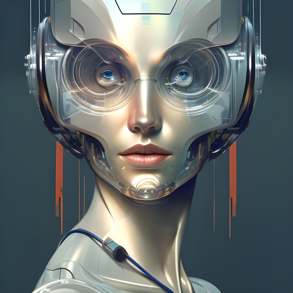 Mechanical Robot Portrait in Aetherpunk Style