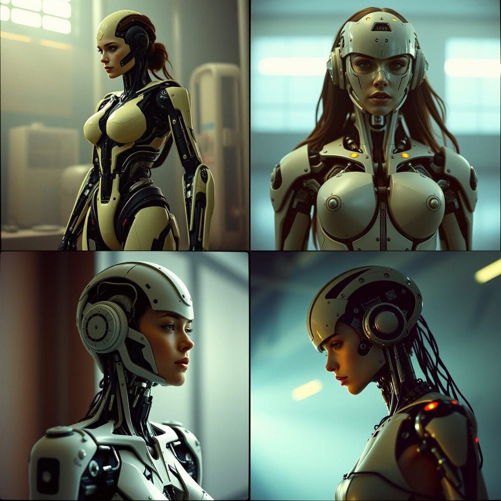 Elegant Cyberpunk Princess in a Vignette