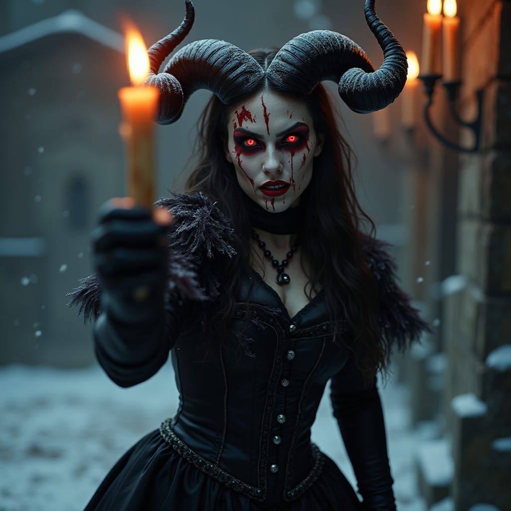 Krampus in Dark Fantasy Luxury Setting