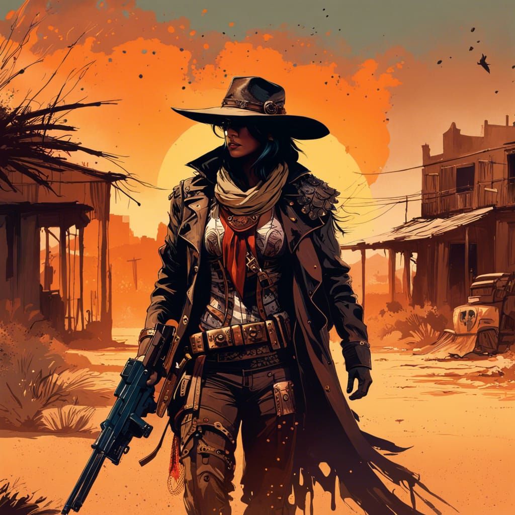 Gunslinger cowgirl desert quest