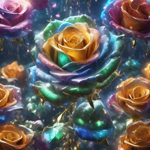 Vivid Parrot Color Rose Bouquet