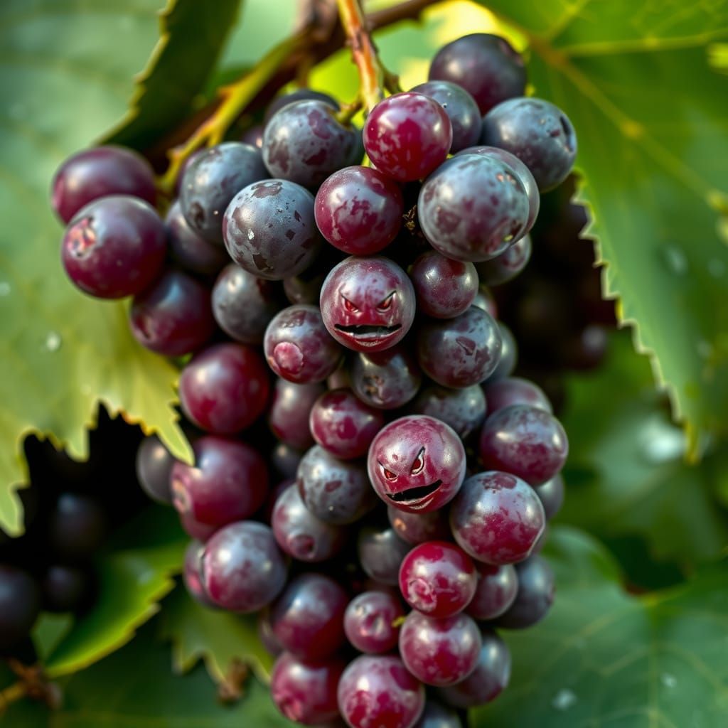 Angry Grapes: A Surreal Fruit Portrayal