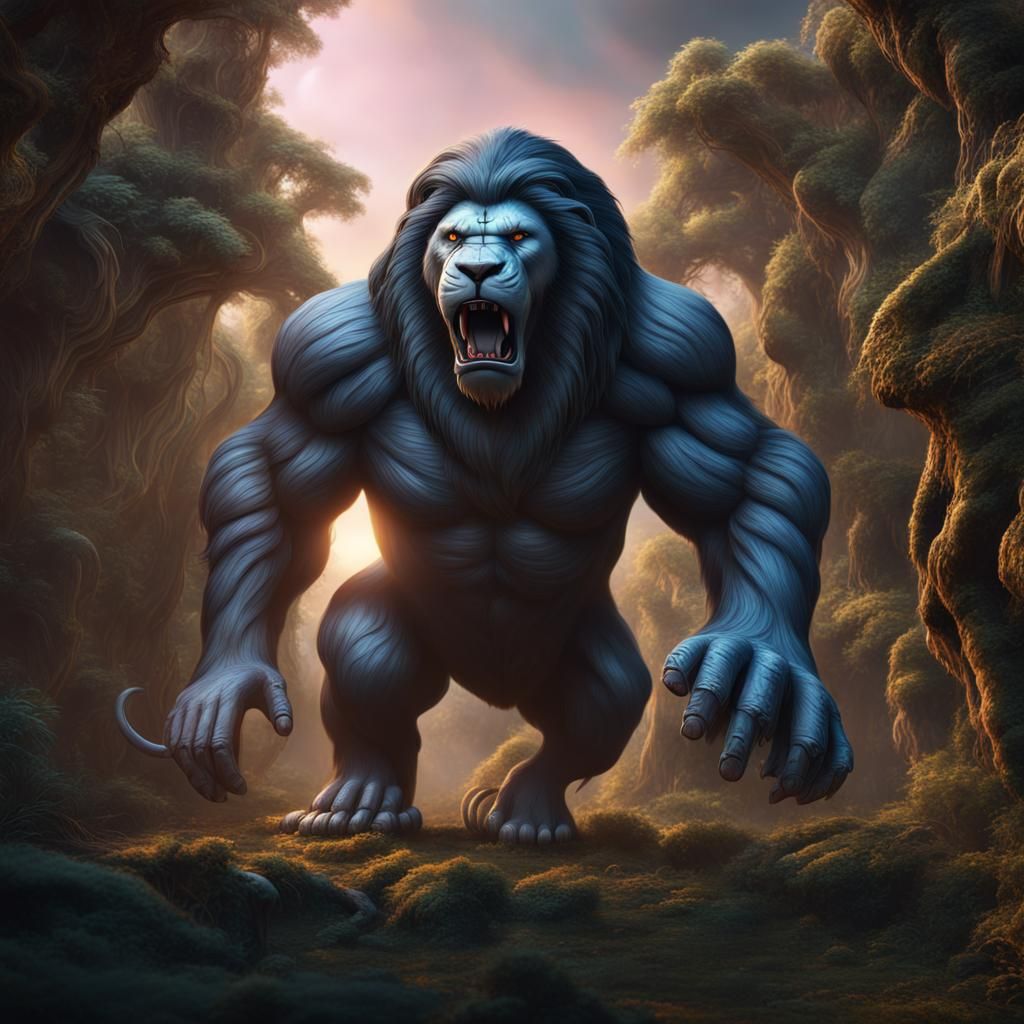 Silverback Lion God Protecting Astral Realms