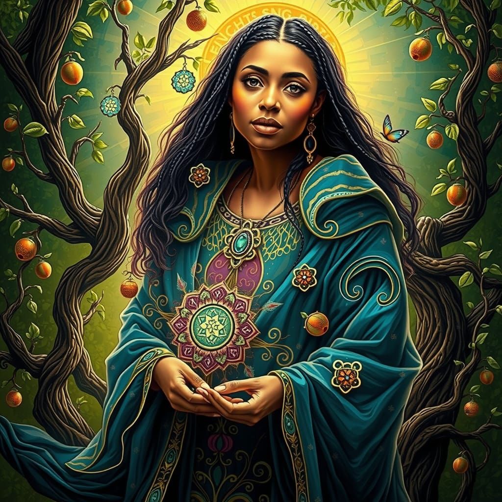 Majestic Lady Wisdom as Tree of Life, Radiating Love and Har...